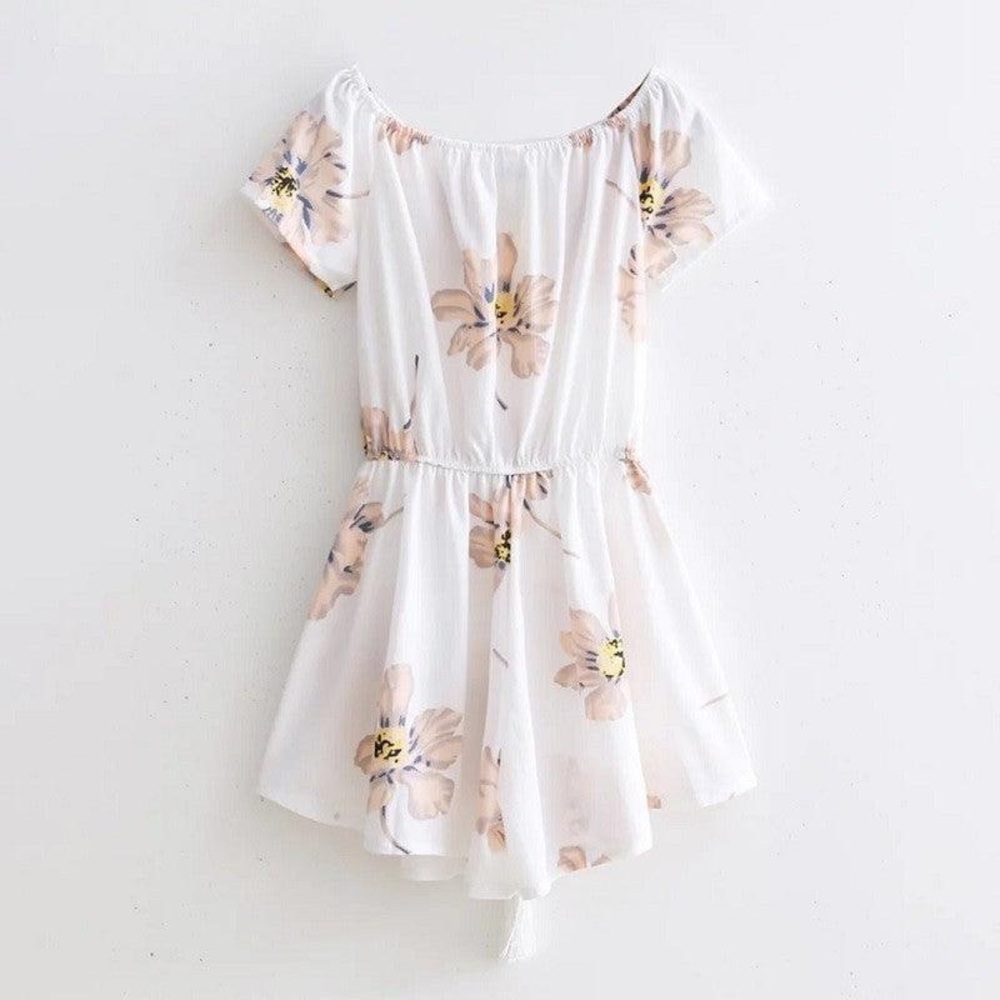WHITE FLORAL ROMPER - Picture 1 of 3